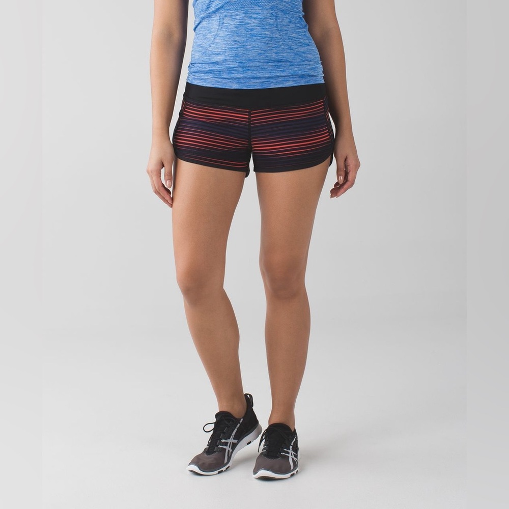 Lululemon Athletica Black and Red Athletic Shorts